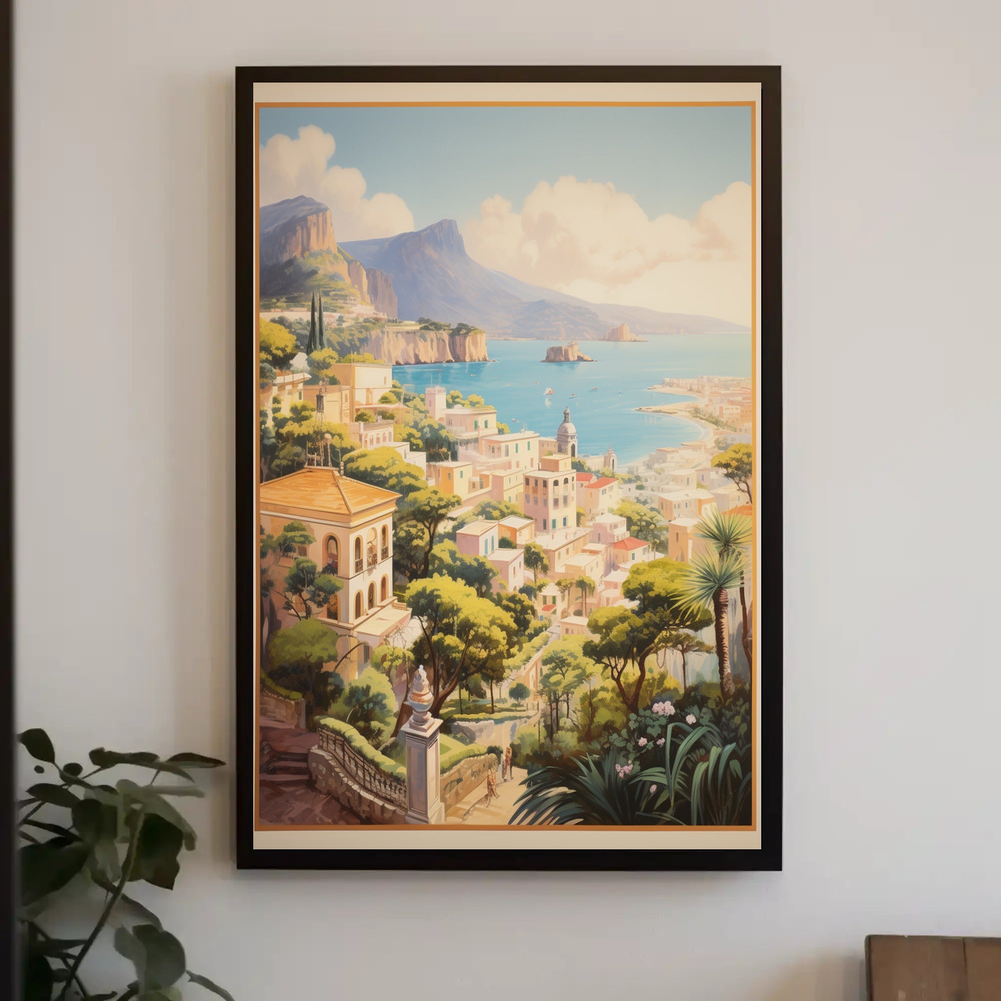 Mediterranean Coastal Townscape Serenity Travel Poster PosterGoat