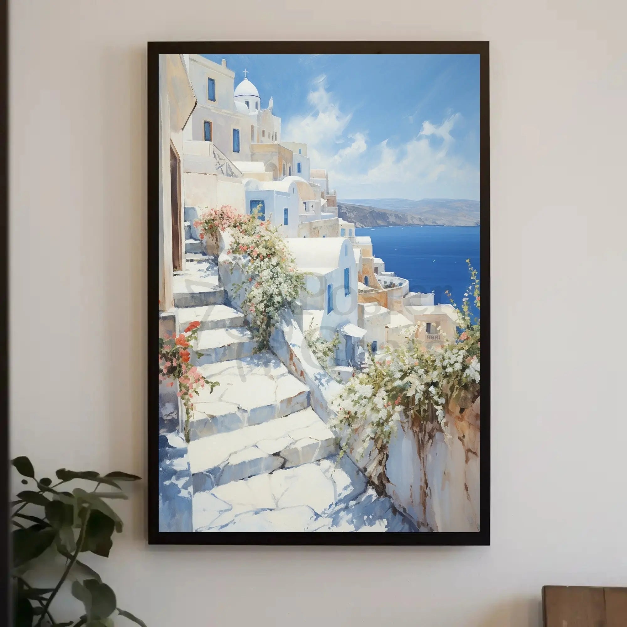 Mediterranean Coastal Village Serenity Travel Poster PosterGoat