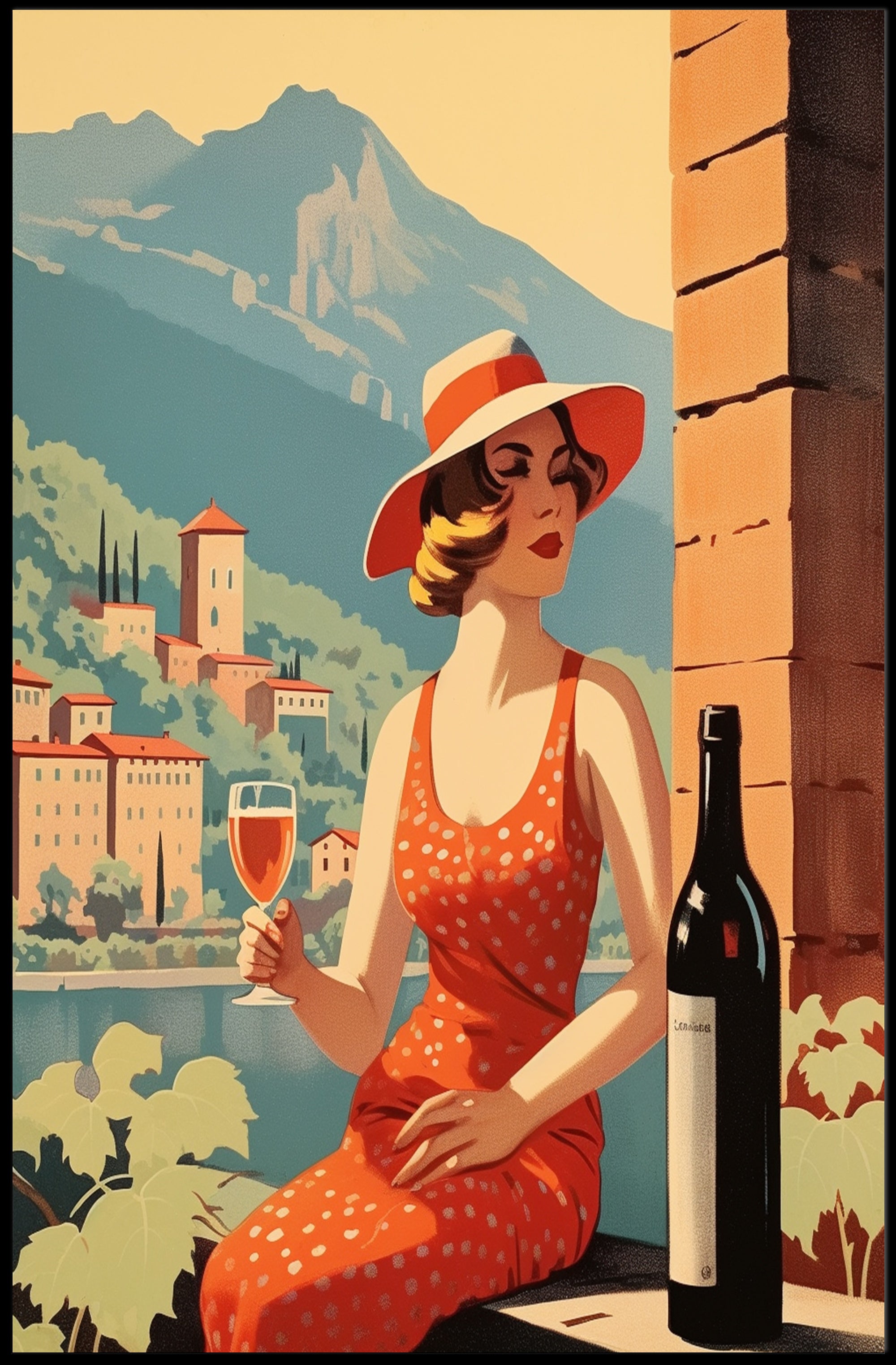Mediterranean Leisure Vintage Scene Travel Poster PosterGoat