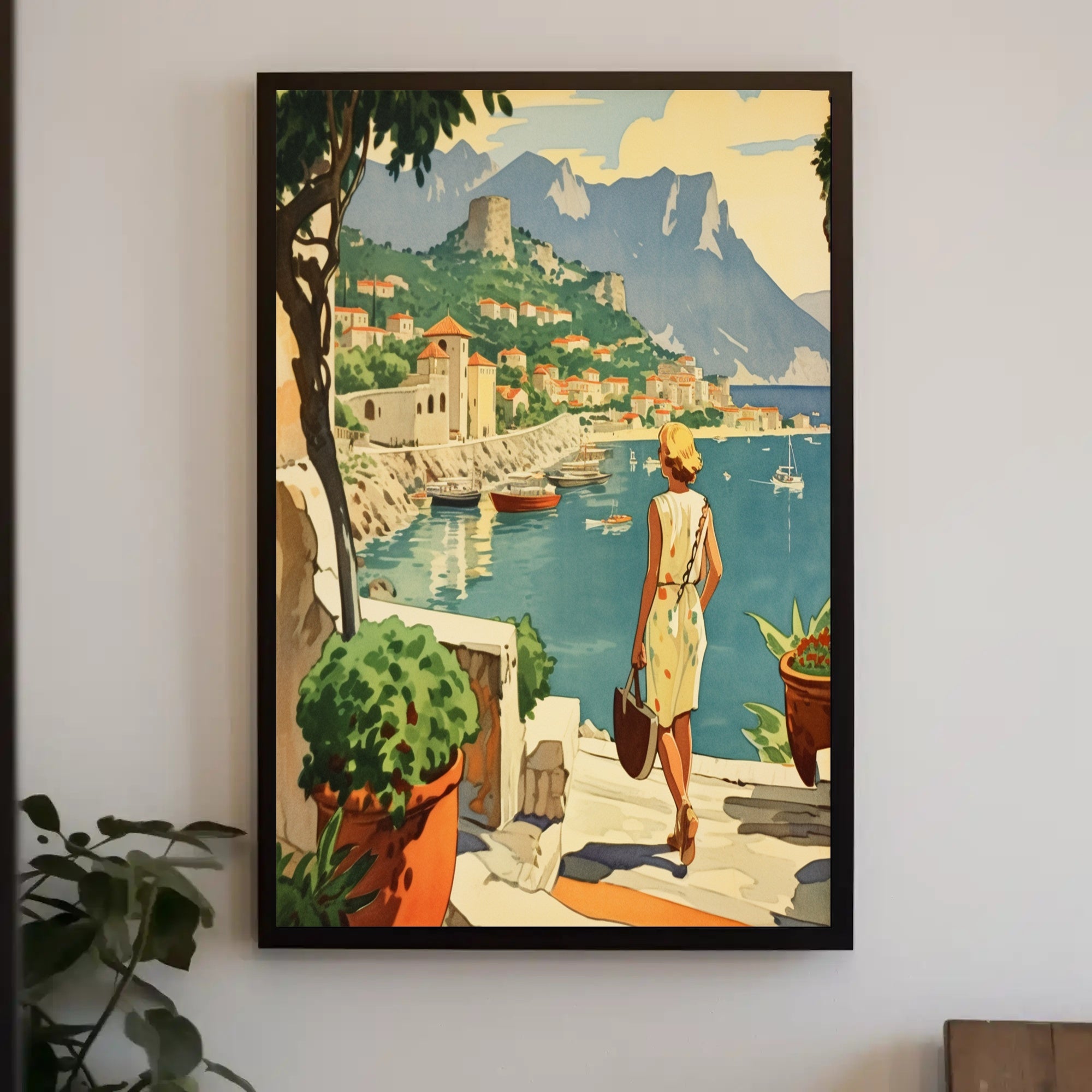 Mediterranean Seaside Nostalgia: Vintage Travel Poster PosterGoat