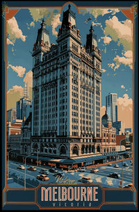 Melbourne Architectural Elegance: Urban or Cityscape Poster PosterGoat