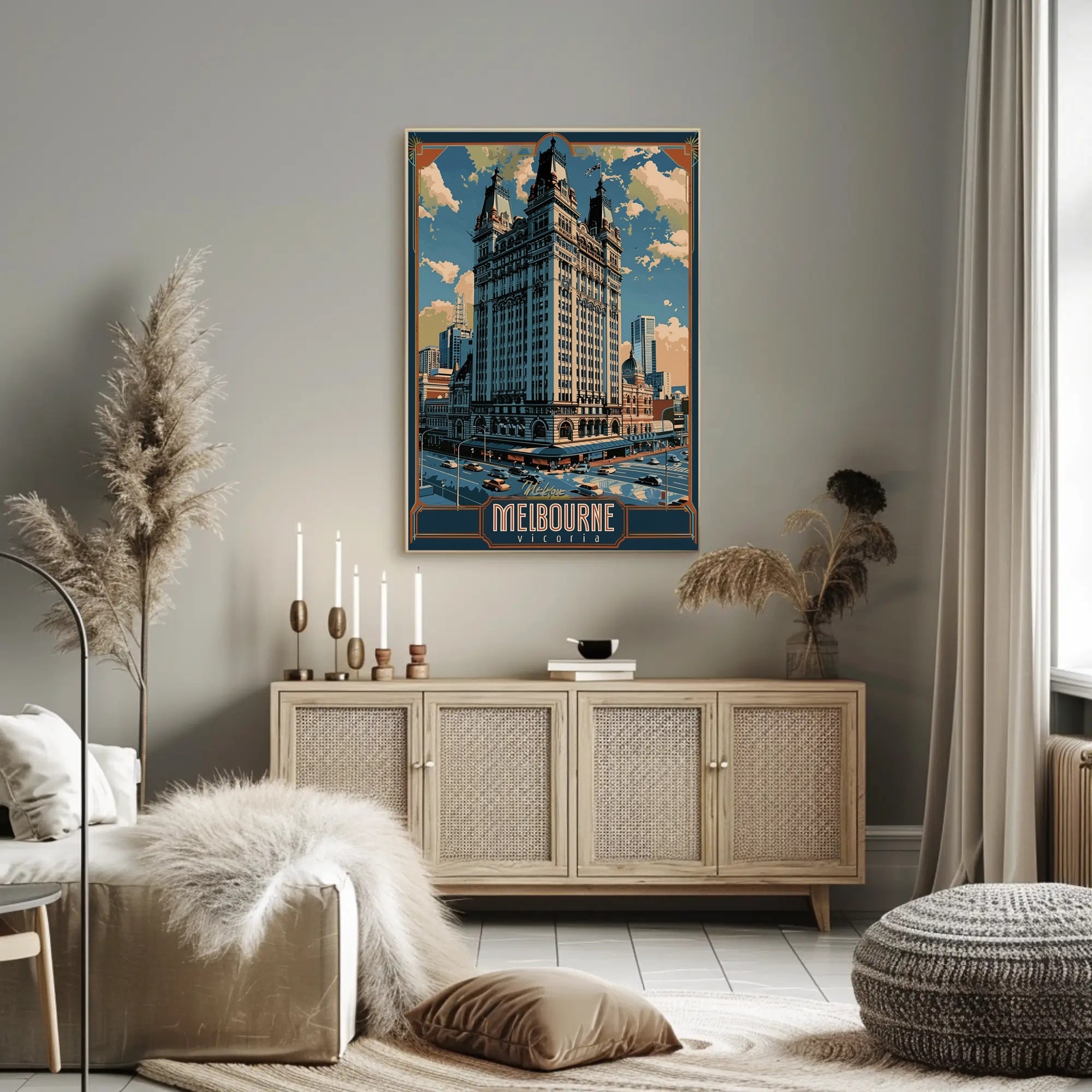 Melbourne Architectural Elegance: Urban or Cityscape Poster PosterGoat