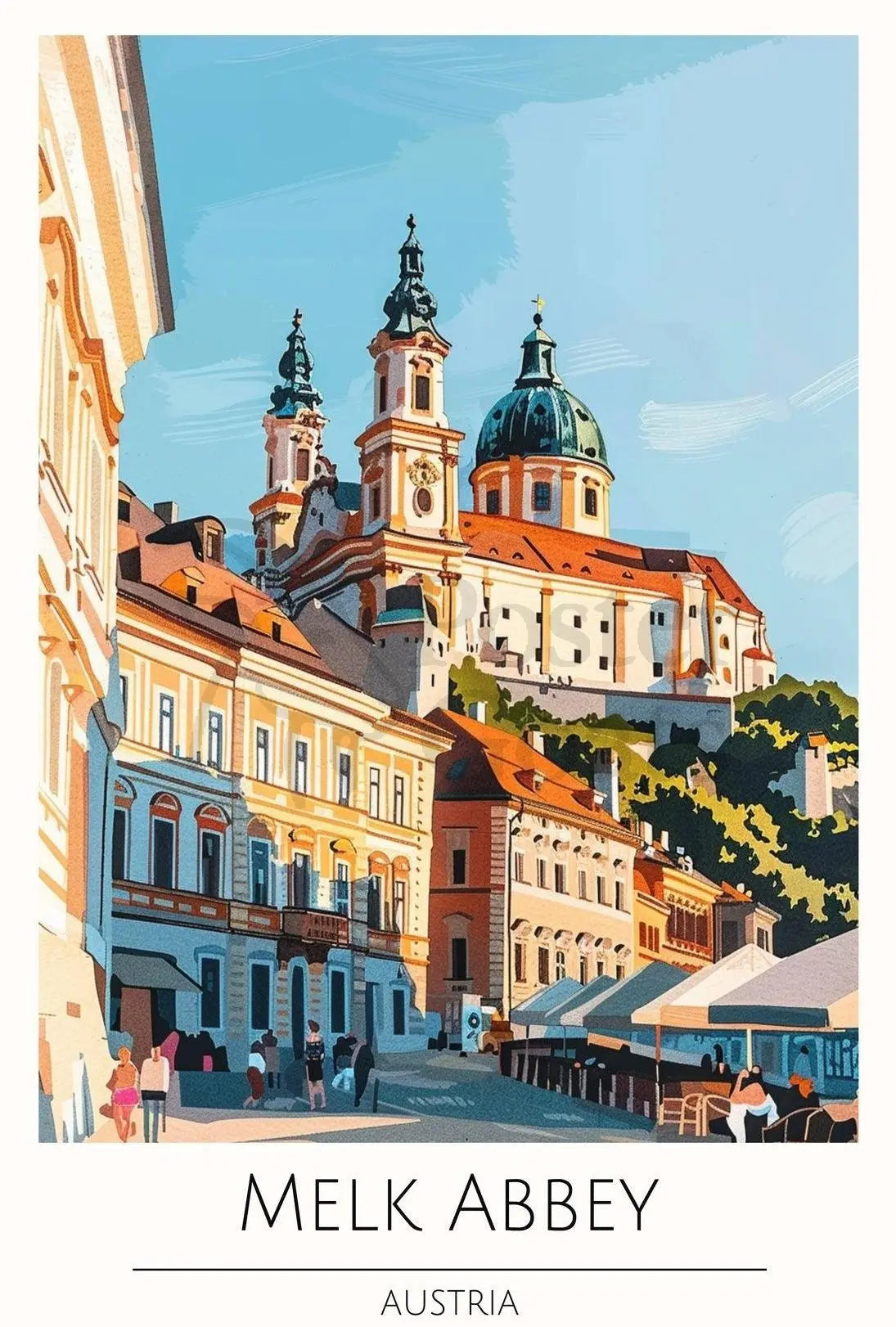 Melk Abbey Art Deco Travel Poster PosterGoat