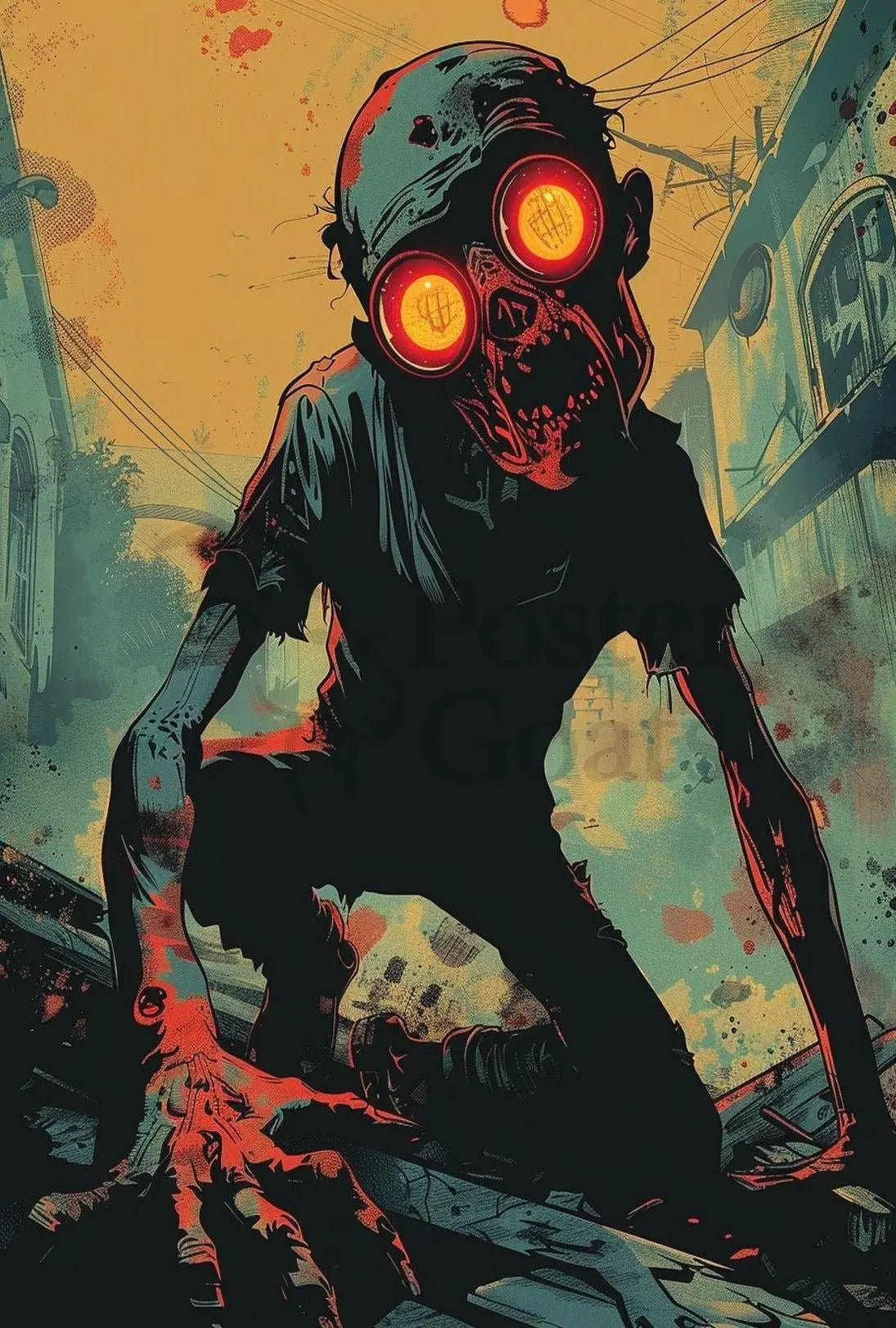 Menacing Creature in Dystopian Setting Futuristic Sci-Fi Poster PosterGoat