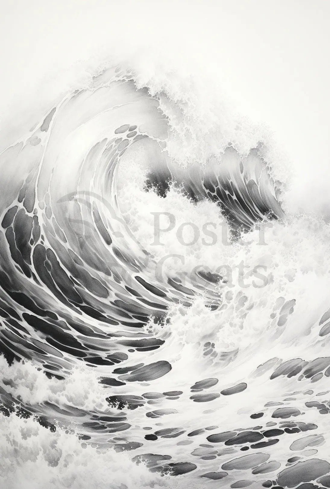 Mesmerizing Ocean Wave Art Piece Cultural Poster PosterGoat