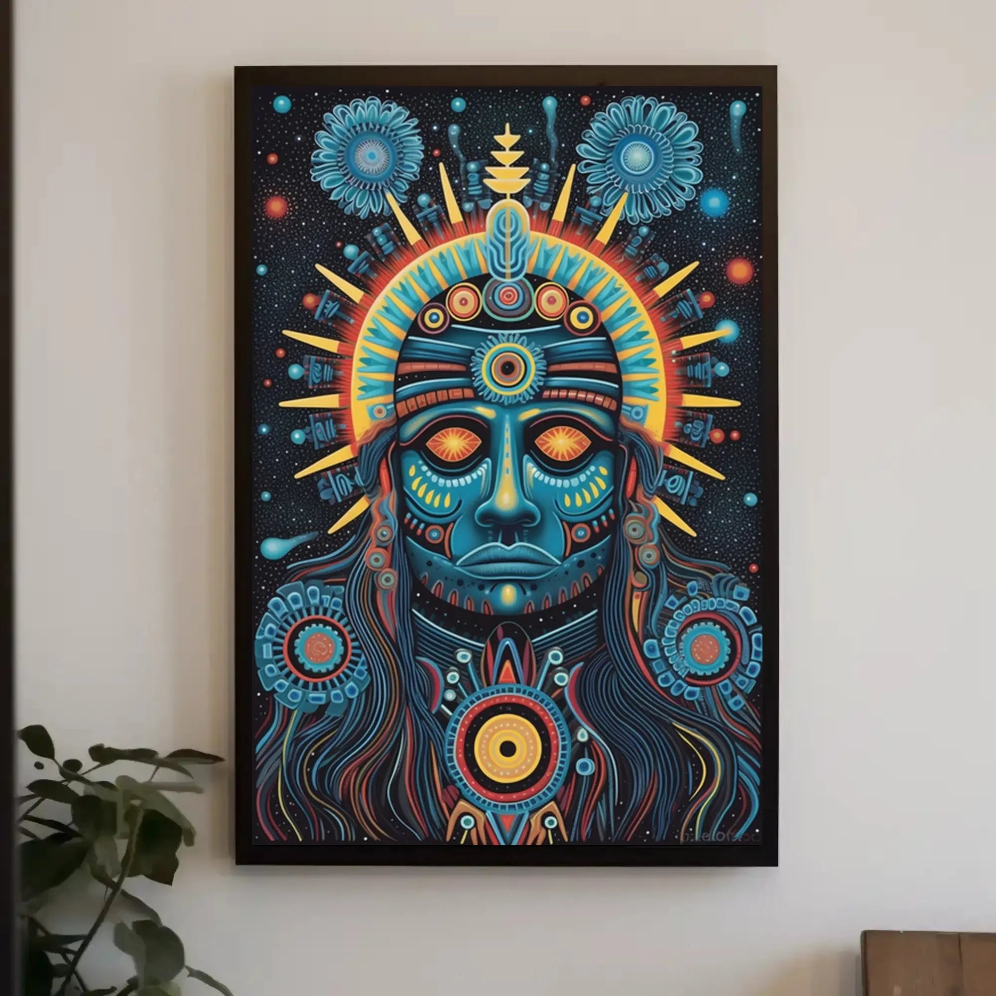 Mesoamerican Psychedelic Tribal Art Print - Abstract Poster PosterGoat