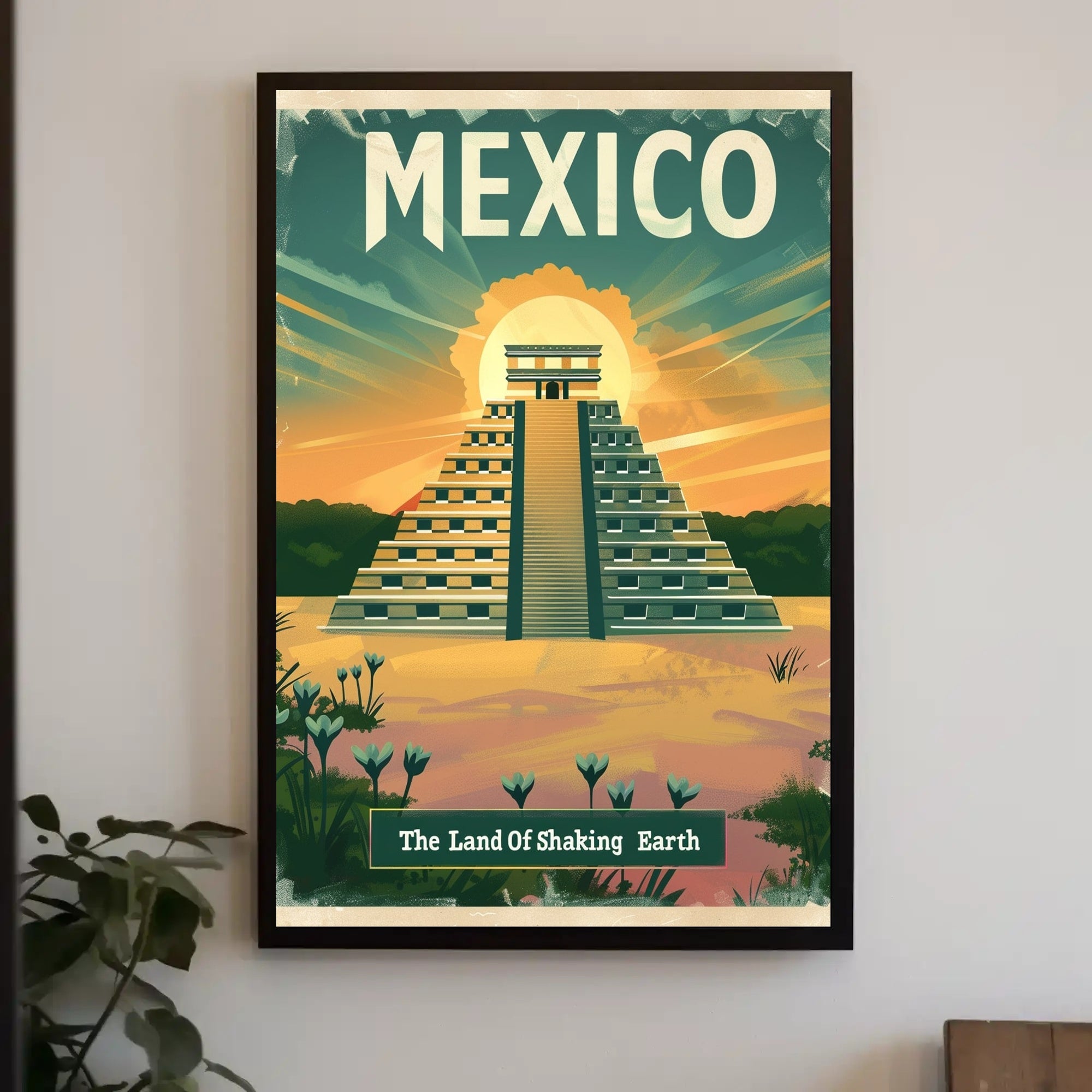 Mesoamerican Pyramid Adventure Travel Poster PosterGoat