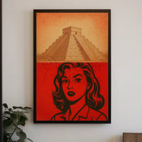 Mesoamerican Retro Adventure Pop Art Cultural Poster PosterGoat