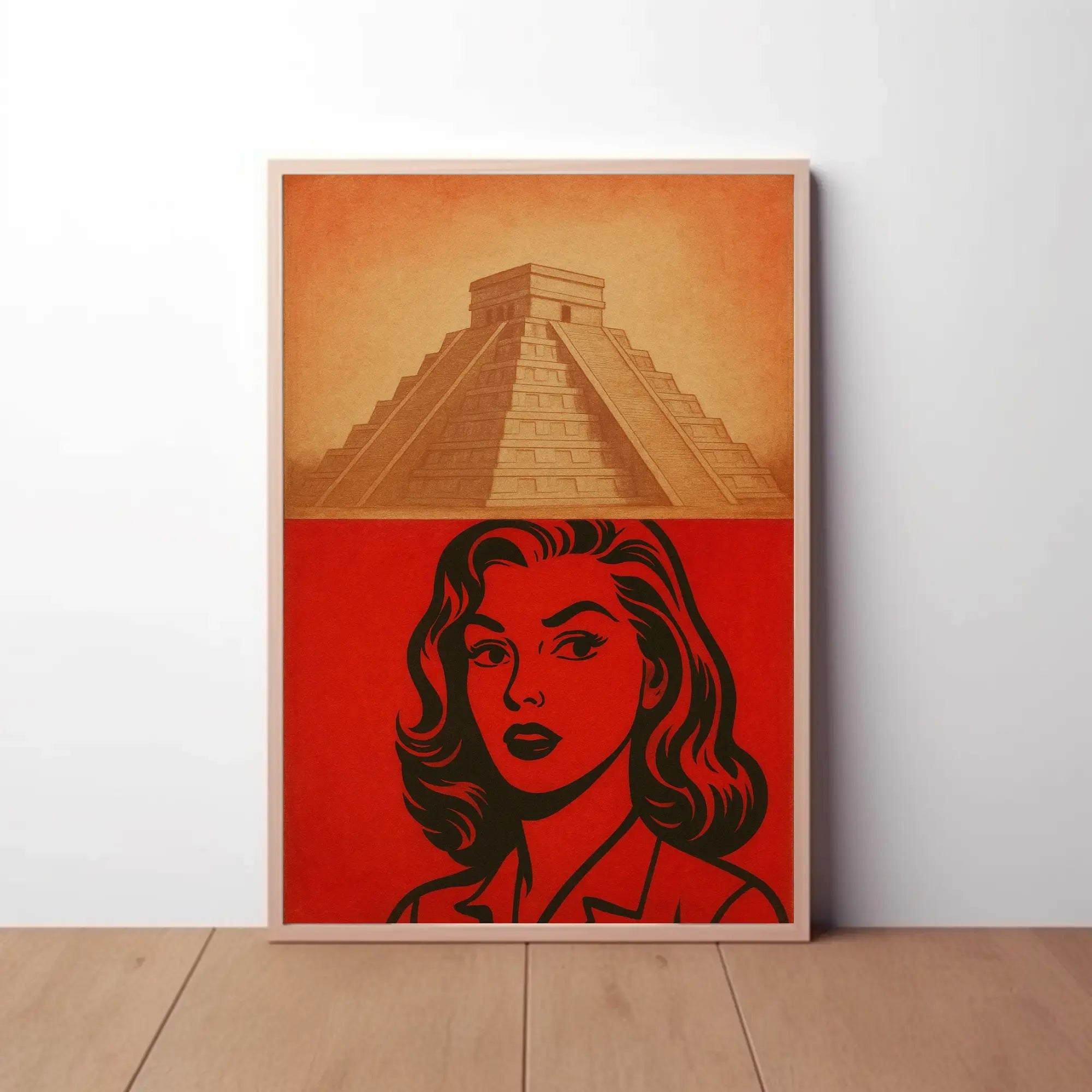 Mesoamerican Retro Adventure Pop Art Cultural Poster PosterGoat