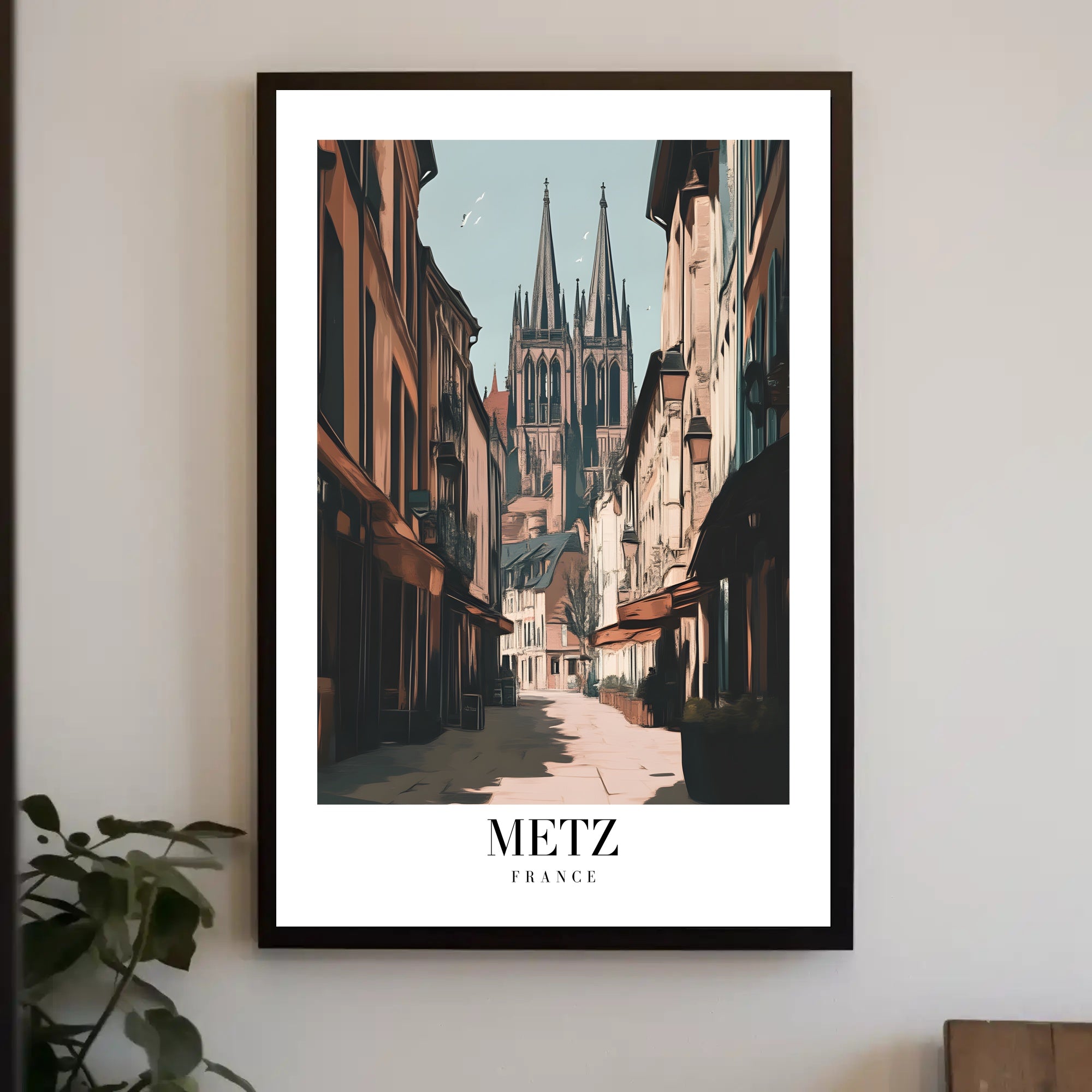 Metz Cathedral Street View: Urban or Cityscape Poster PosterGoat