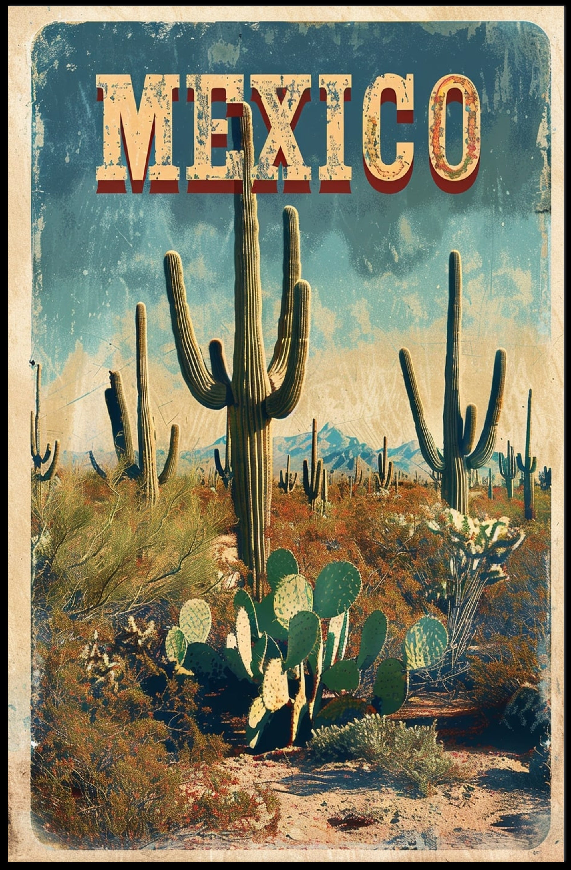 Mexican Desert Adventure Travel Poster PosterGoat