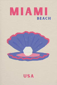 Miami Beach Modern Coastal Travel Poster PosterGoat
