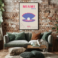 Miami Beach Modern Coastal Travel Poster PosterGoat