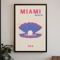 Miami Beach Modern Coastal Travel Poster PosterGoat