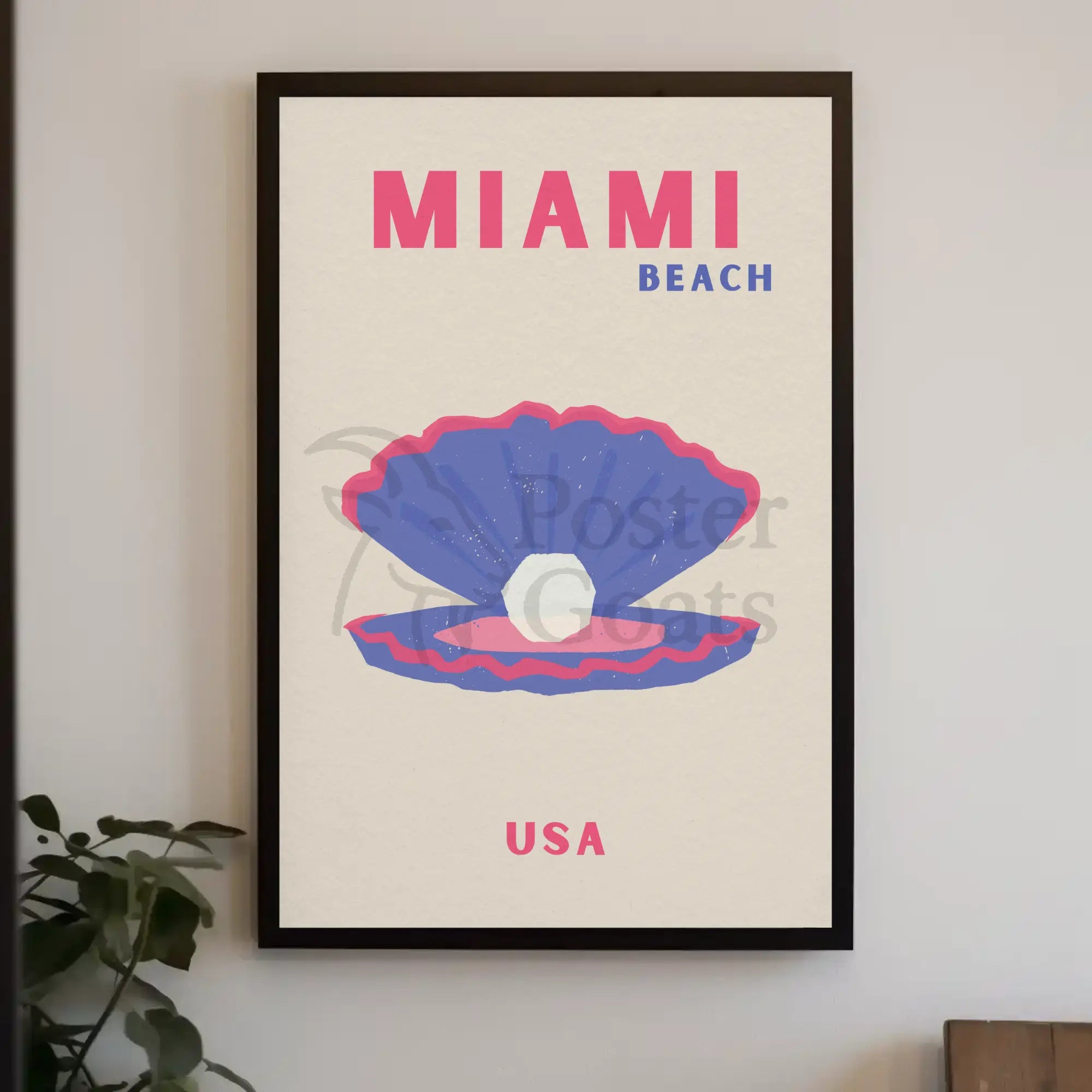 Miami Beach Modern Coastal Travel Poster PosterGoat