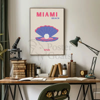 Miami Beach Modern Coastal Travel Poster PosterGoat