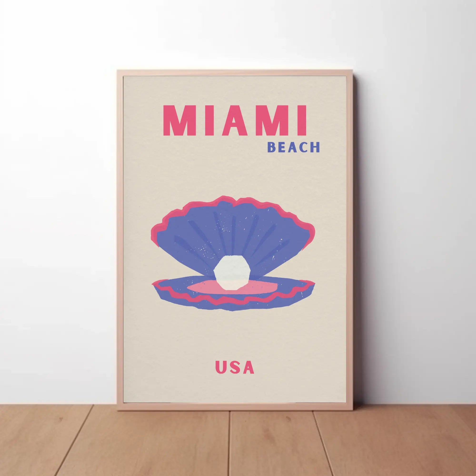 Miami Beach Modern Coastal Travel Poster PosterGoat
