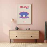 Miami Beach Modern Coastal Travel Poster PosterGoat