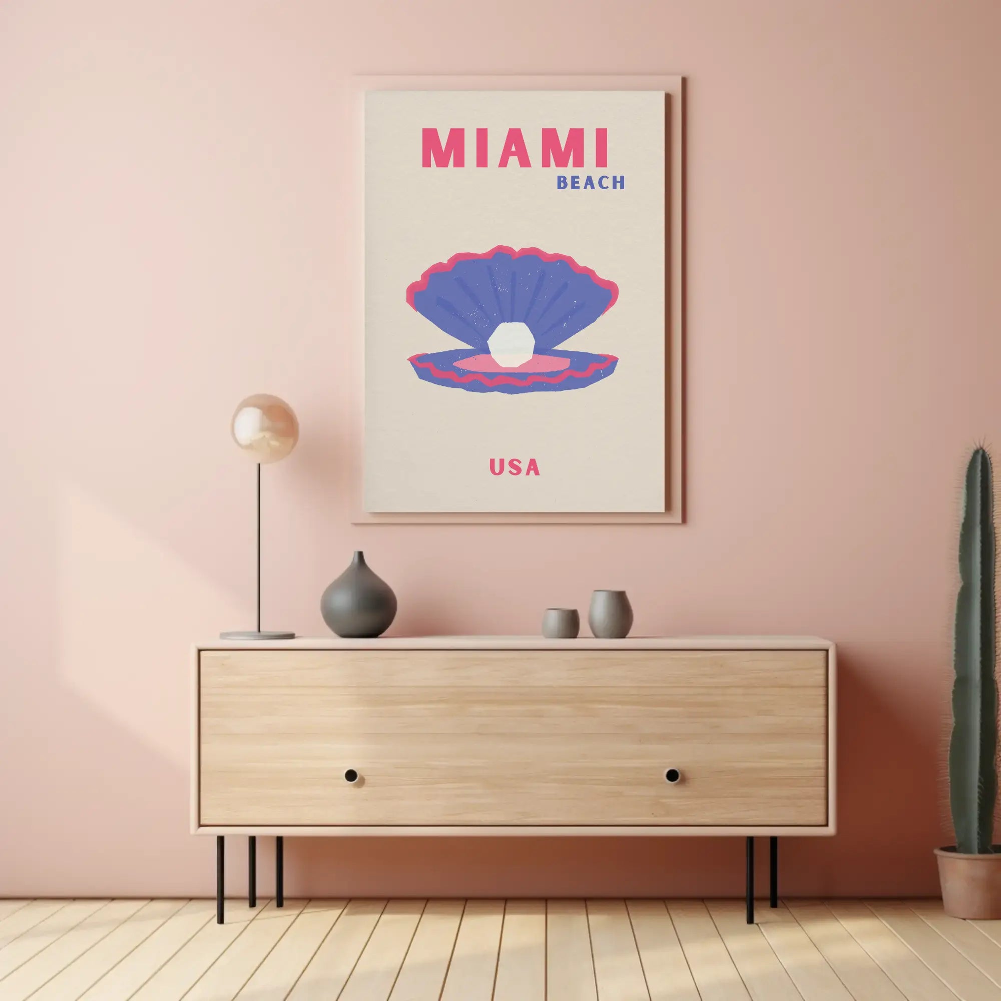 Miami Beach Modern Coastal Travel Poster PosterGoat