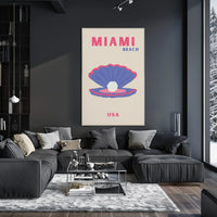 Miami Beach Modern Coastal Travel Poster PosterGoat
