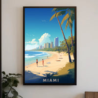 Miami Beach Vibes: Modern Cityscape Travel Poster PosterGoat