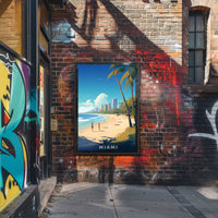 Miami Beach Vibes: Modern Cityscape Travel Poster PosterGoat