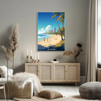 Miami Beach Vibes: Modern Cityscape Travel Poster PosterGoat