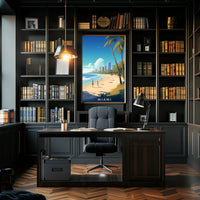 Miami Beach Vibes: Modern Cityscape Travel Poster PosterGoat