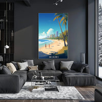 Miami Beach Vibes: Modern Cityscape Travel Poster PosterGoat