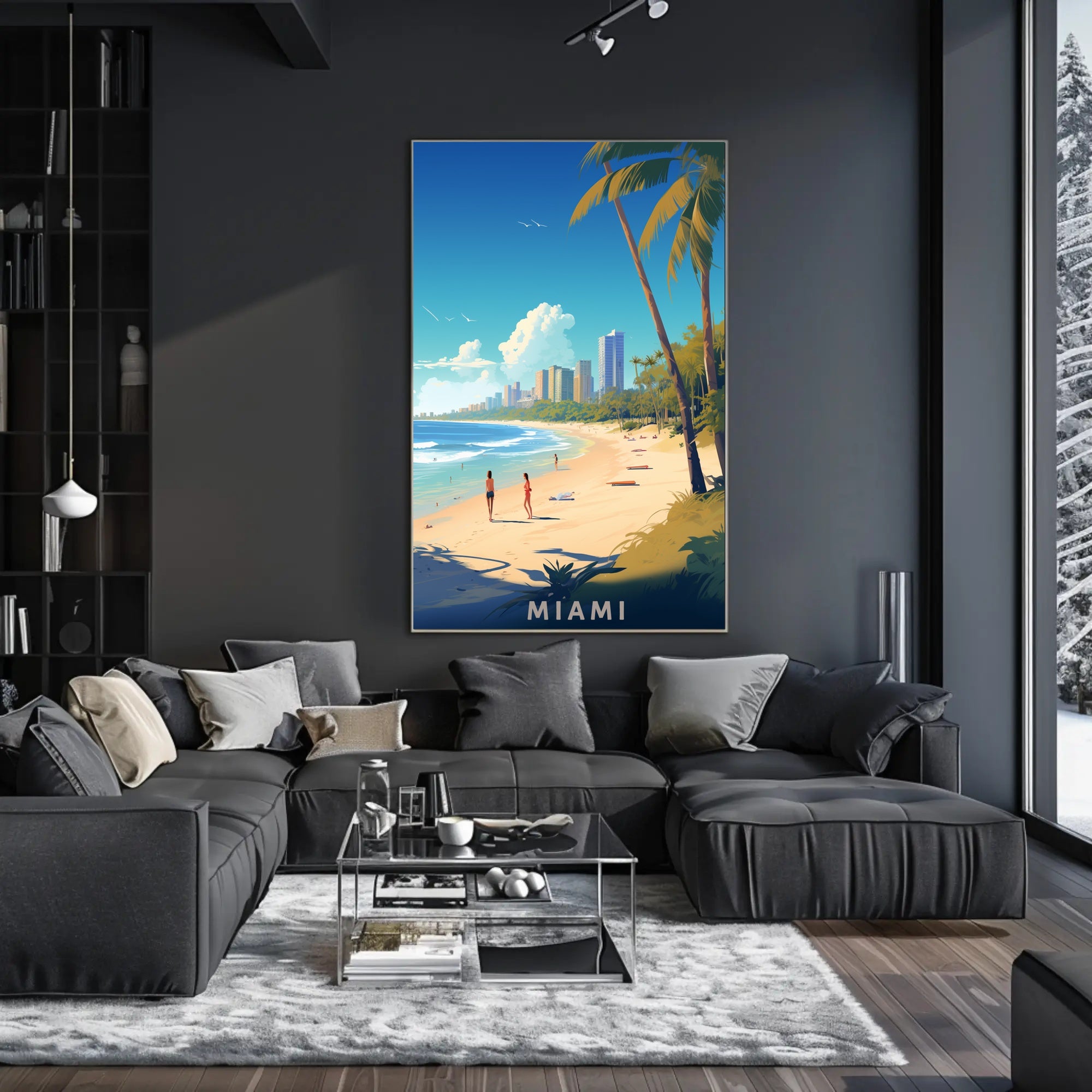 Miami Beach Vibes: Modern Cityscape Travel Poster PosterGoat