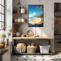 Miami Beach Vibes: Modern Cityscape Travel Poster PosterGoat
