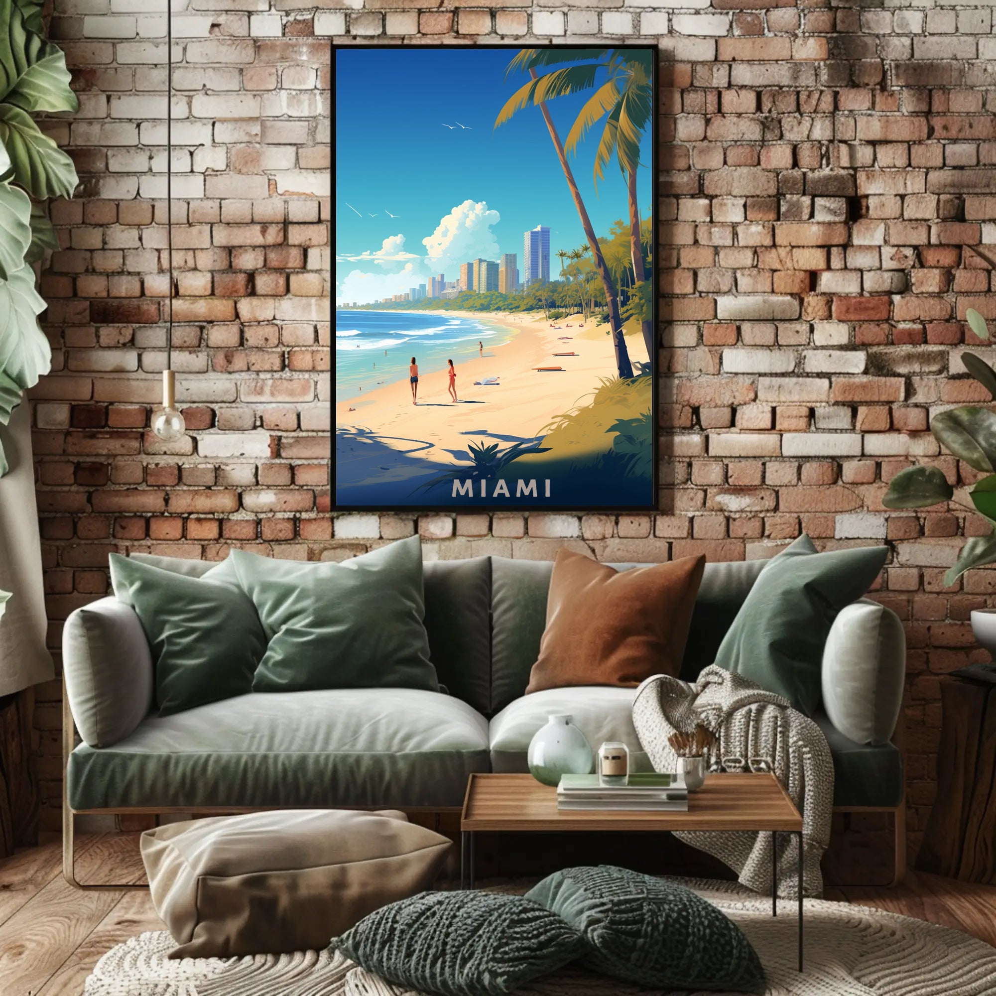 Miami Beach Vibes: Modern Cityscape Travel Poster PosterGoat