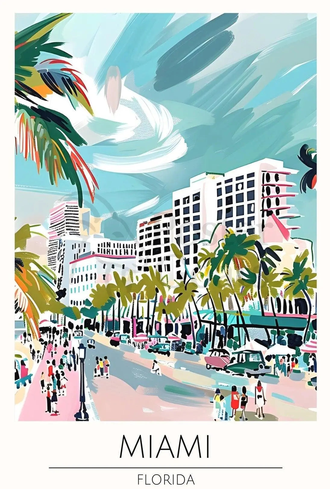 Miami Urban Vibe Travel Poster PosterGoat
