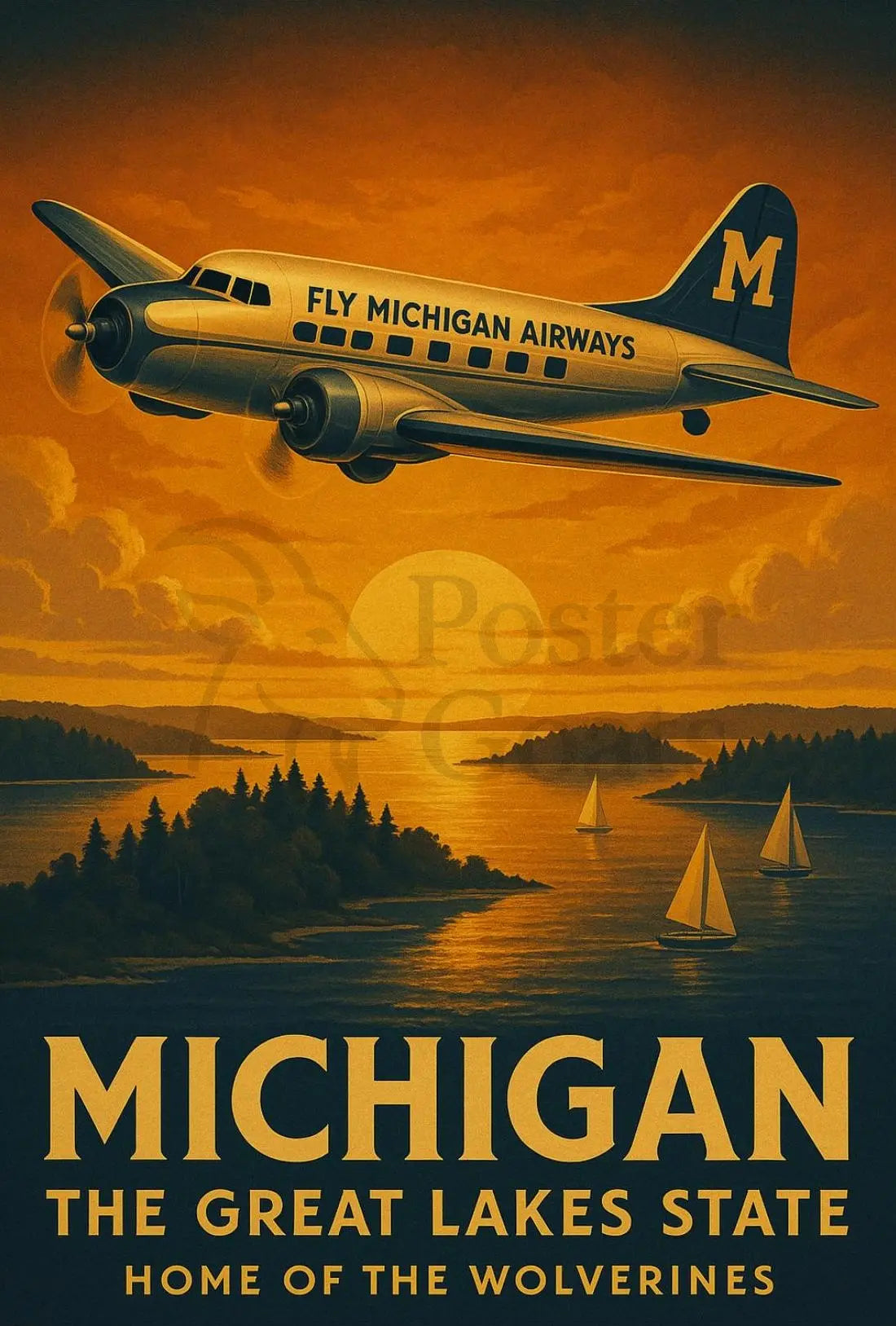 Michigan Adventure Awaits Travel Poster PosterGoat
