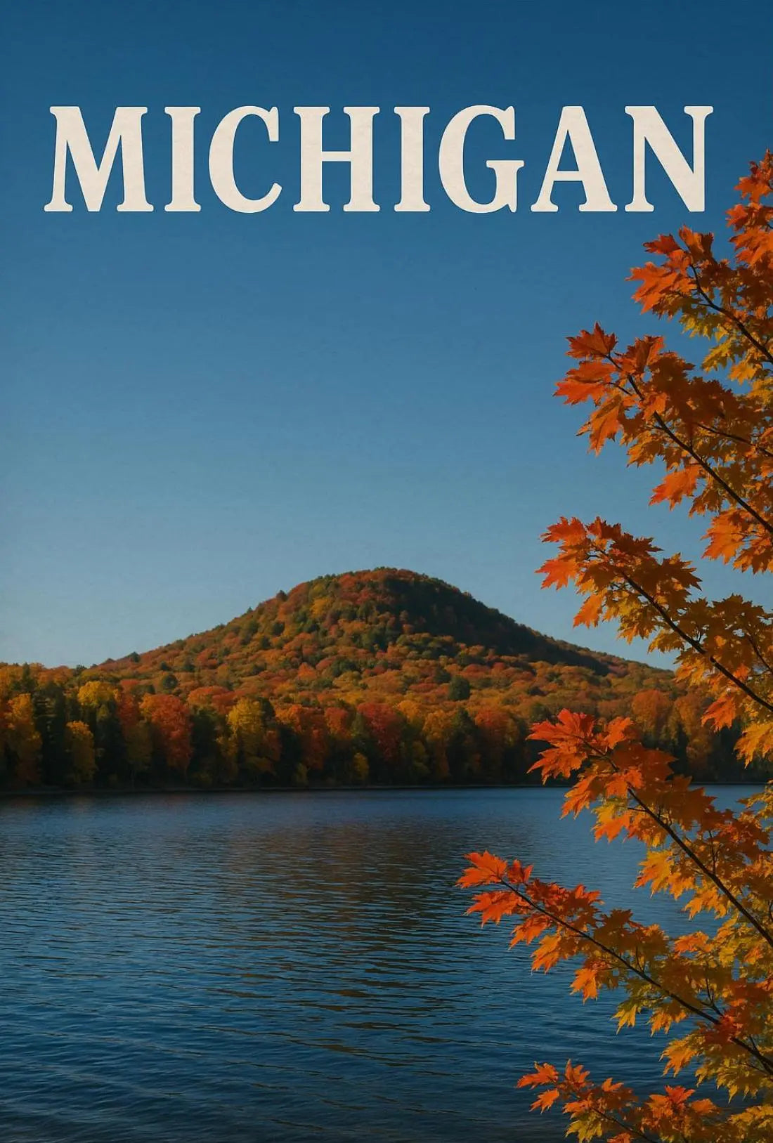 Michigan Autumn Scenic View Travel Poster PosterGoat