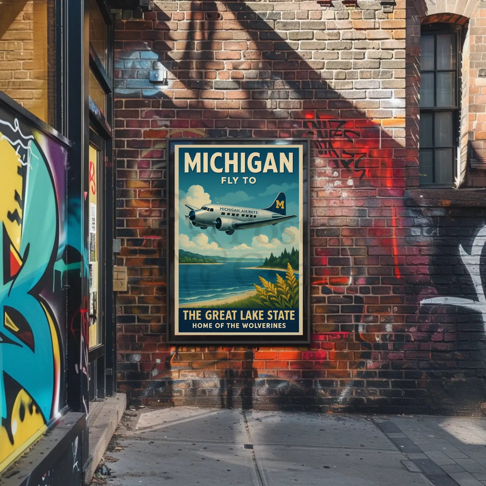 Michigan Vintage Travel Art: The Great Lake State Poster PosterGoat