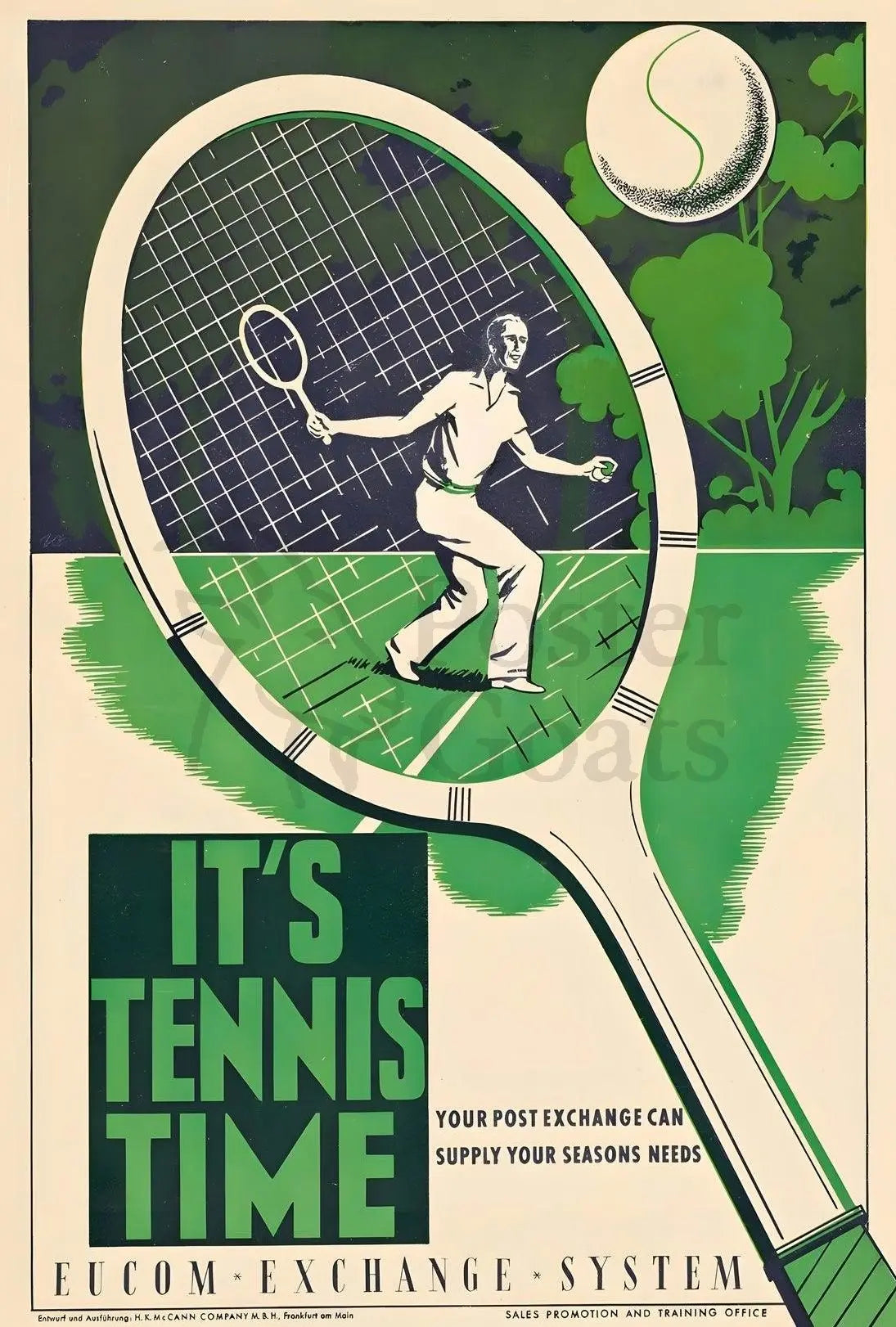 Mid-Century Tennis Promotion Vintage Sports Poster PosterGoat