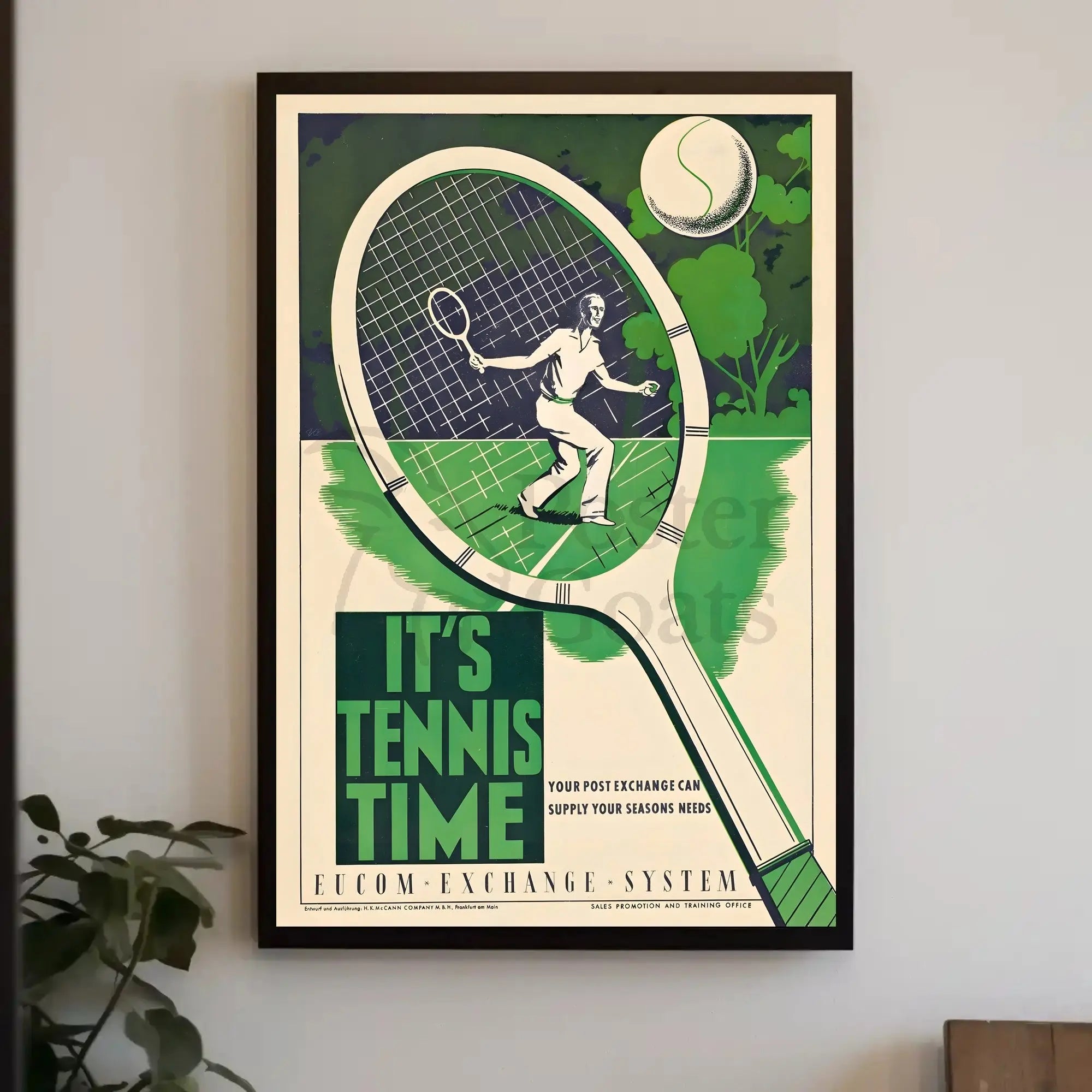 Mid-Century Tennis Promotion Vintage Sports Poster PosterGoat
