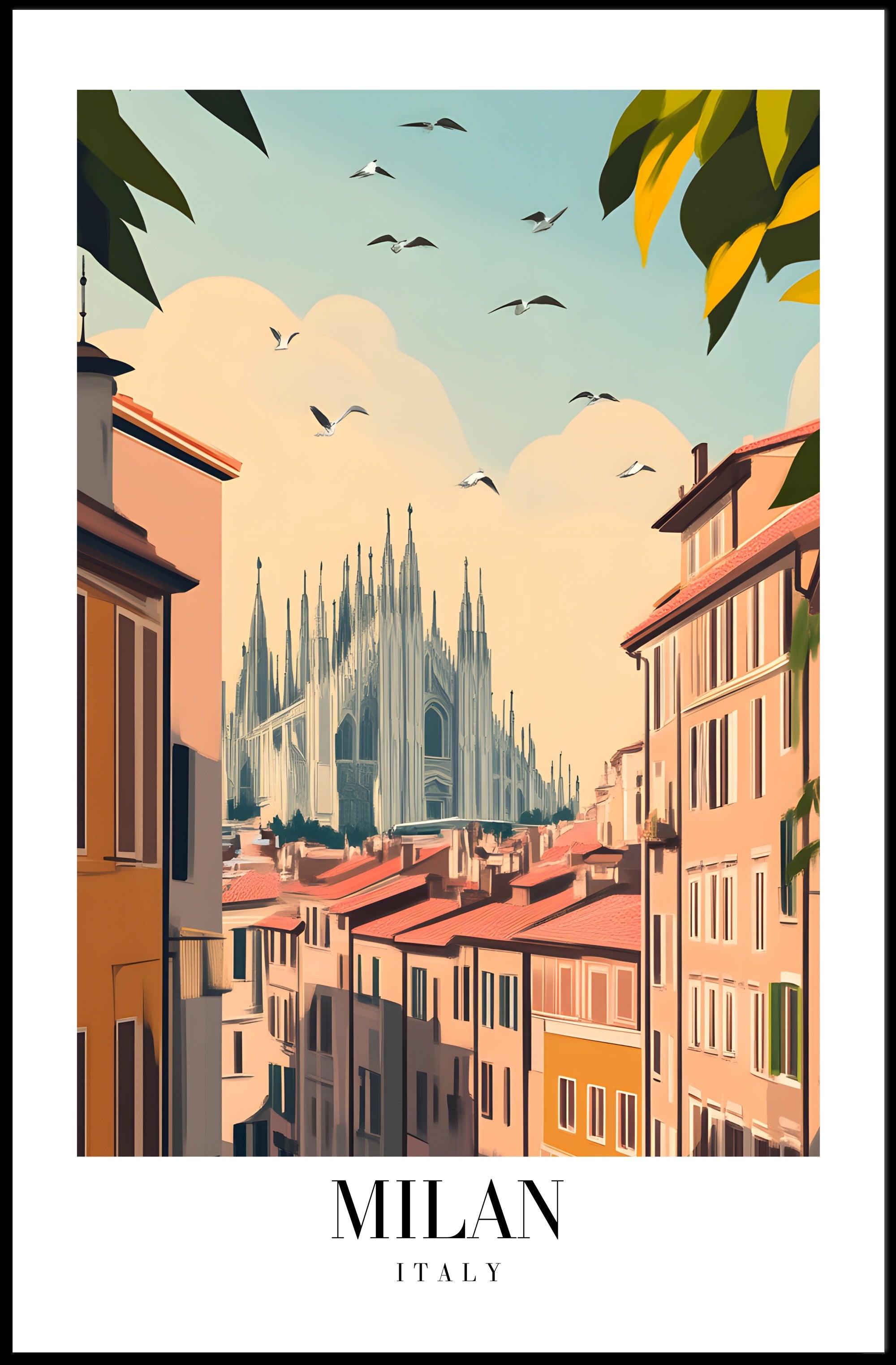 Milan Duomo Cityscape Art Print - Urban or Cityscape Poster PosterGoat