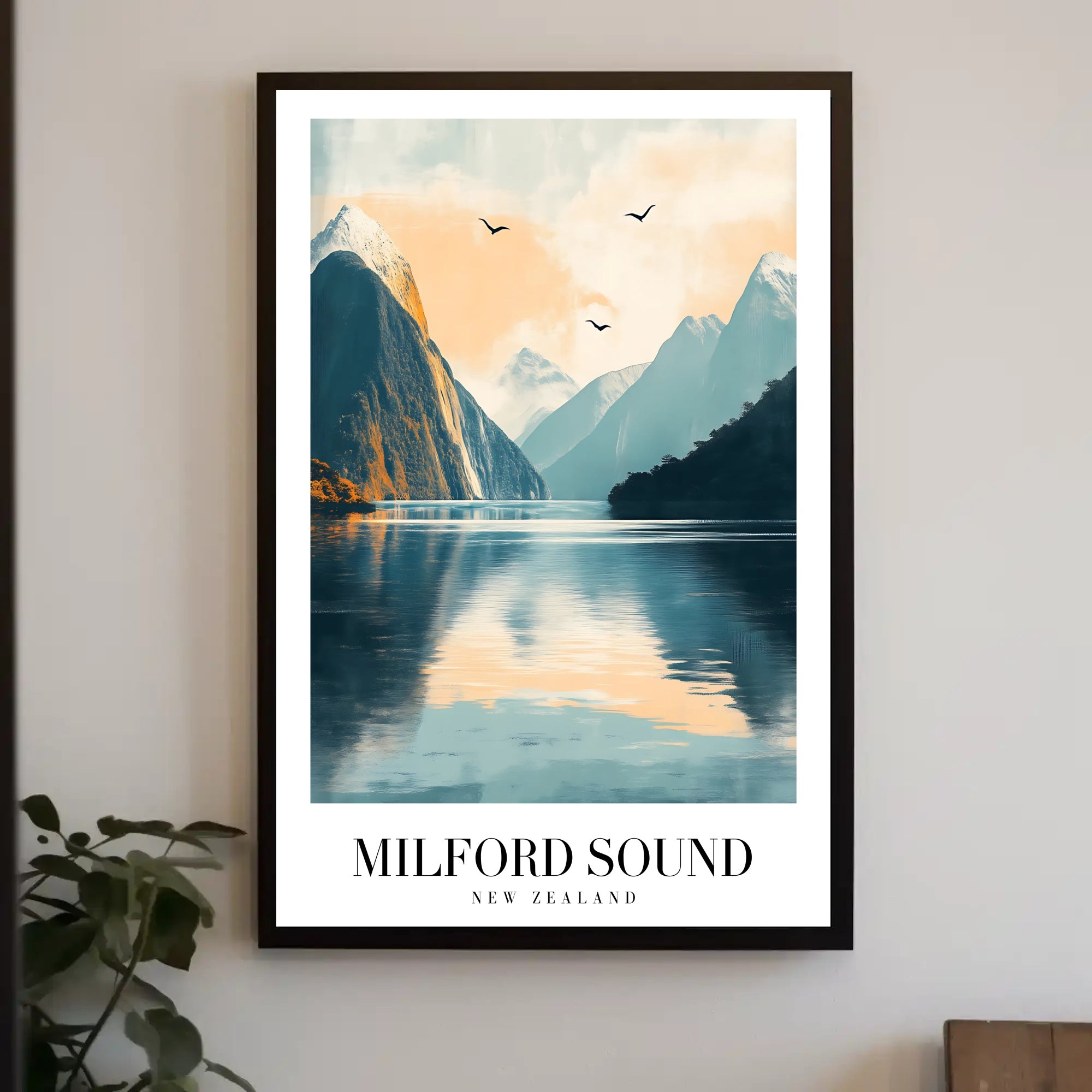 Milford Sound Serenity in Photorealistic Travel Poster PosterGoat