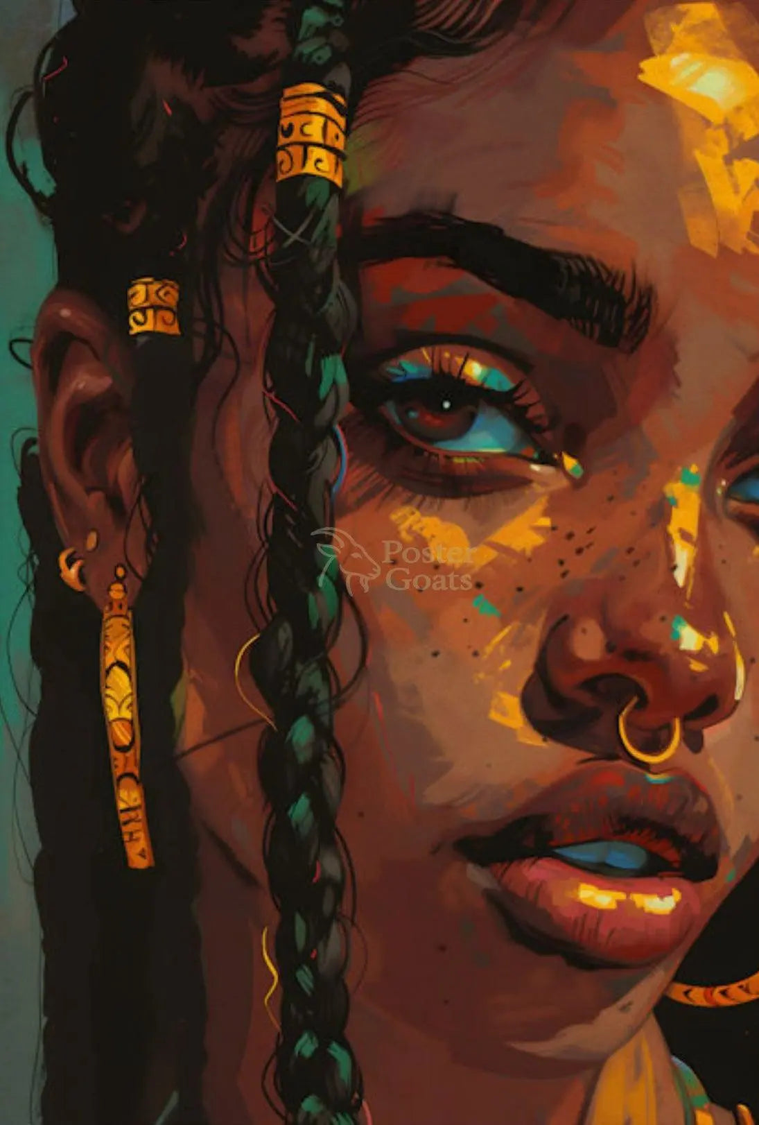 Minimalist Fashion Silhouette in Orange Artistic Poster PosterGoat