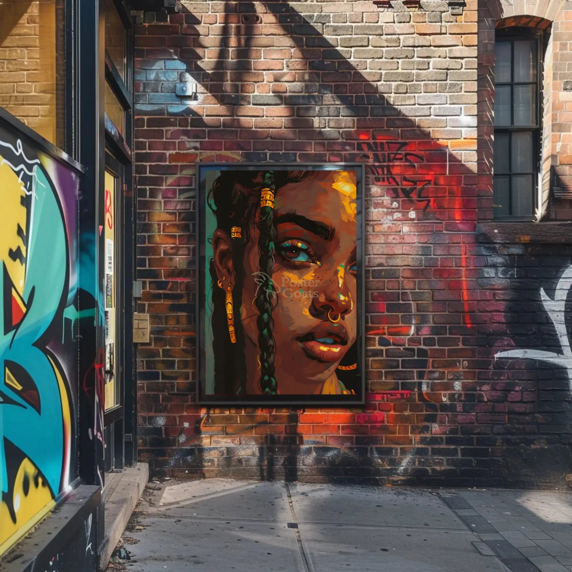 Minimalist Fashion Silhouette in Orange Artistic Poster PosterGoat