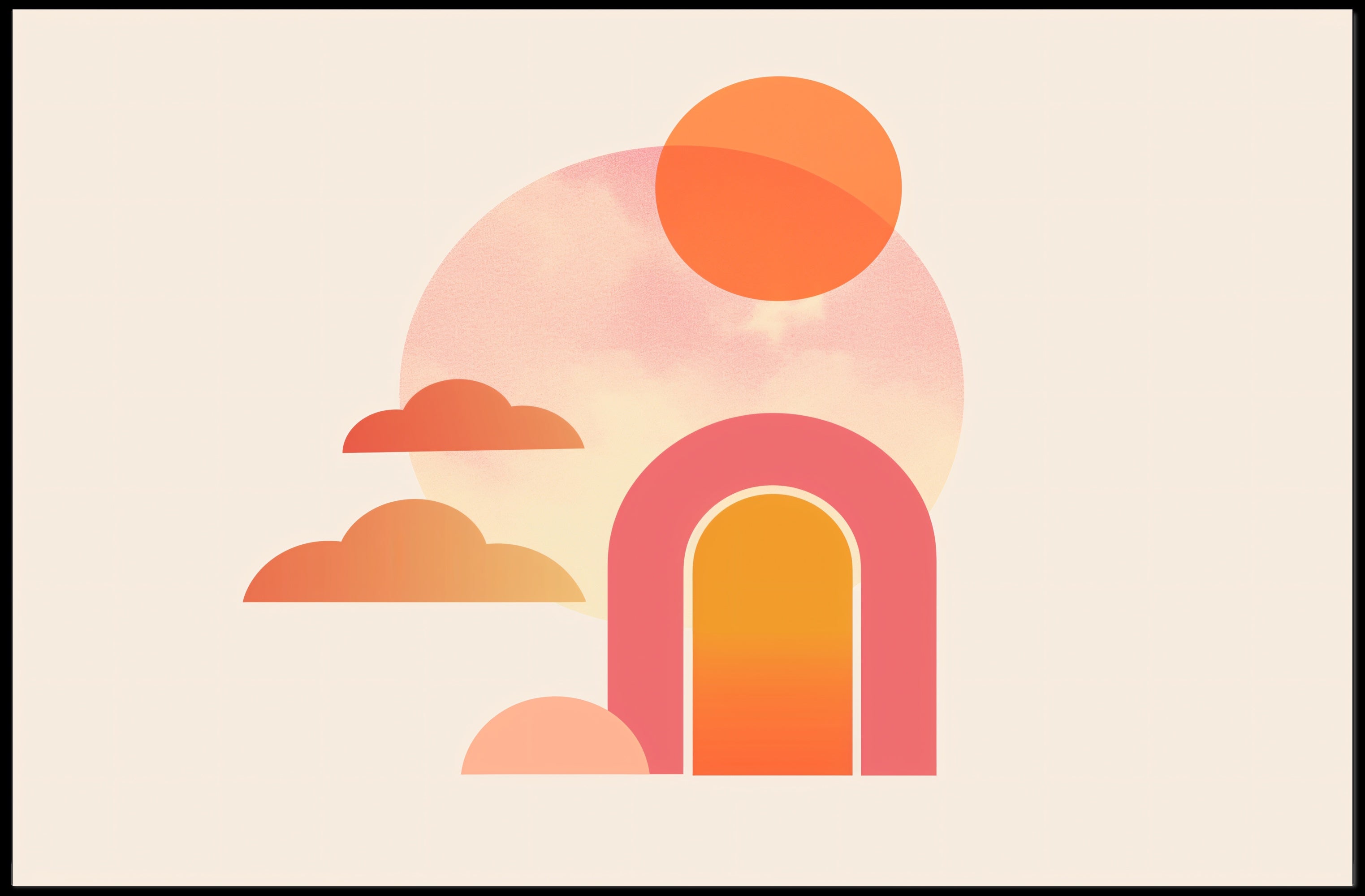 Minimalist Pastel Archway Modern Abstract or Artistic Poster PosterGoat