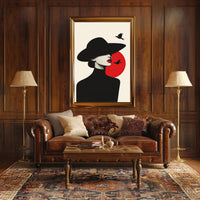 Minimalist Woman with Birds Artistic Poster PosterGoat