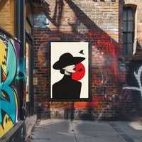 Minimalist Woman with Birds Artistic Poster PosterGoat