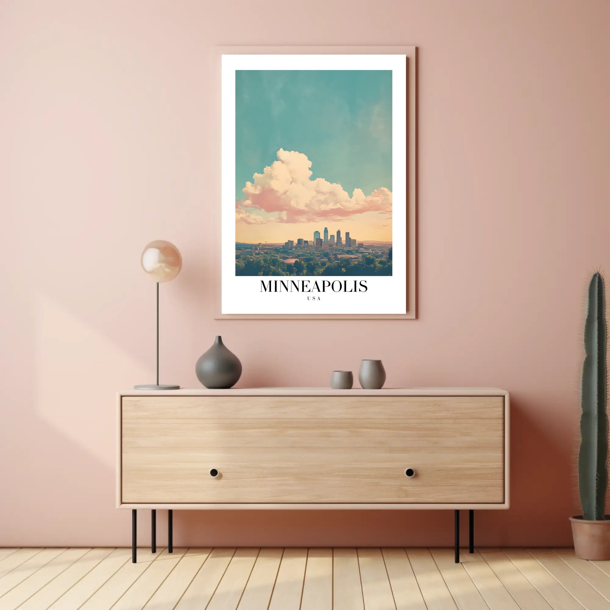 Minneapolis Skyline Tranquil Urban Cityscape Art Poster PosterGoat