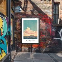 Minneapolis Skyline Tranquil Urban Cityscape Art Poster PosterGoat