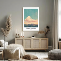 Minneapolis Skyline Tranquil Urban Cityscape Art Poster PosterGoat