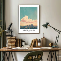 Minneapolis Skyline Tranquil Urban Cityscape Art Poster PosterGoat