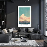 Minneapolis Skyline Tranquil Urban Cityscape Art Poster PosterGoat